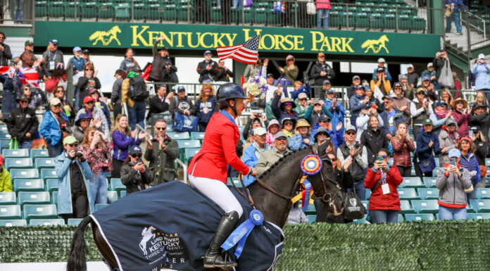 Tamie Smith and Mai Baum's victory lap at the 2023 Land Rover Kentucky Three-Day Event